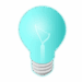 Light bulb icon in turquoise