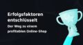 Türkise Trophäe mit Stern auf schwarzem Hintergrund, Erfolgsfaktoren für Online-Shops.