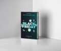 Modernes Titelbild mit dem Schriftzug „Black Friday 2025“ in kräftigen Kontrastfarben, umgeben von Einkaufswagen, Prozentzeichen und digitalen Elementen, die den Onlinehandel symbolisieren.