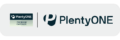 PlentyONE 'Premium Partner' badge in dark blue next to the dark blue PlentyONE logo on light gray background.