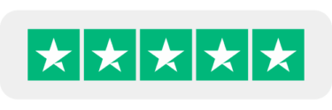 Trustpilot Bewertungssiegel mit fünf Sternen