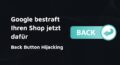 Türkisfarbener Button mit weißer Aufschrift 'BACK' und kreisförmigem Pfeilsymbol auf dunklem Hintergrund.