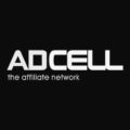 ADCELL the affiliate network Schriftzug in Weiß auf schwarzem Hintergrund im quadratischen Format.