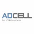 ADCELL the affiliate network Logo in Grau und Blau auf weißem Hintergrund im quadratischen Format.