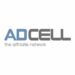ADCELL the affiliate network Logo in Grau und Blau auf weißem Hintergrund im quadratischen Format.