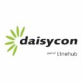 Daisycon Logo auf weißem Hintergrund mit grünem Blumensymbol links und dem Schriftzug 'daisycon part of Linehub' in Schwarz.
