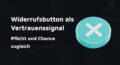 Türkisfarbener 3D-Button mit weißem X-Symbol in isometrischer Ansicht auf dunklem Hintergrund.