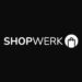 Logo der Marke SHOPWERK in Weiß auf schwarzem Hintergrund, mit einem Einkaufstaschen-Symbol rechts neben dem Schriftzug.