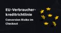 Sieben gelbe EU Sterne vor dunkelgrauem Hintergrund mit abstrakten Linien.