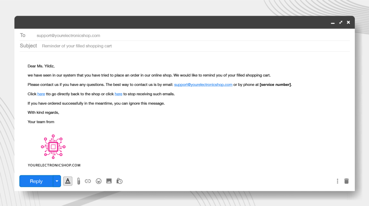 conversion optimisation checkout email