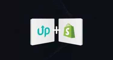 Grafik mit uptain und Shopify Logo 