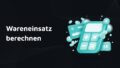 Ein stilisiertes Taschenrechner-Symbol mit Rechenzeichen und einer Karte schwebt vor dunklem Hintergrund mit abstrakten Linienmustern, ergänzt durch Symbole wie 'TAX' und ein Häkchen.