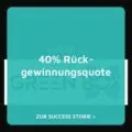 Türkise Greenbox Slider Grafik. Sichtbarer Text: '40% Rückgewinnungsquote' und 'ZUR SUCCESS STORY >'.